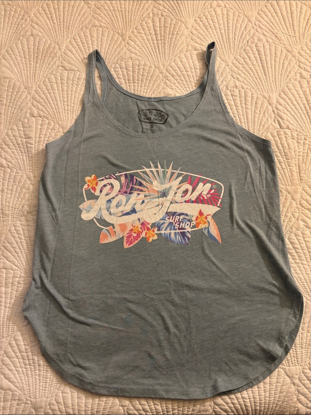 Ron Jon Women's Slate Blue Graphic Surf Tank Top